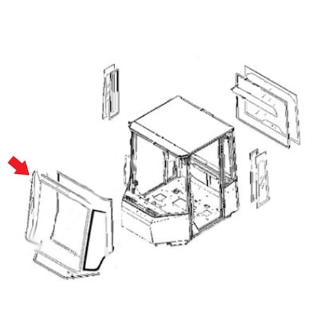 Aftermarket 15053831 Front 1/4 RH Right Glass For Volvo Wheel Loader L60F L70F L90F L110F CAH40-0091